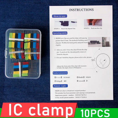 10PCS Universal IC Test Clip Set - SOP SOIC TSOP MSOP SSOP SMD Programmer & Logic Analyzer Adapter