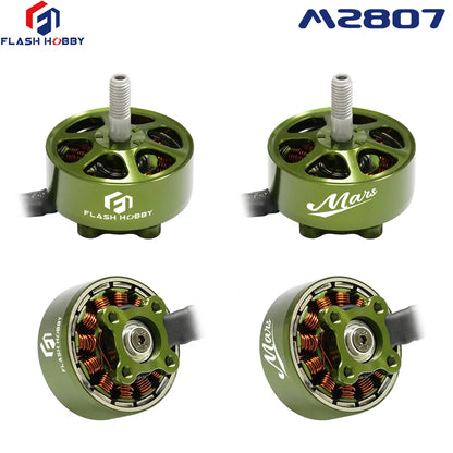 FLASHHOBBY Mars M2807 Brushless Motor — 1300KV 3-6S LiPo for 7-Inch FPV Freestyle Long-Range Drones, DIY Parts