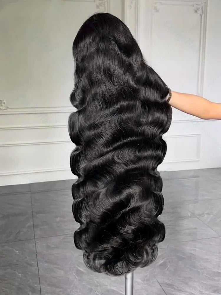 30-40 Inch Body Wave Lace Front Wig – 13x6 HD Transparent Human Hair, Pre-Plucked Glueless Water Wave for Women