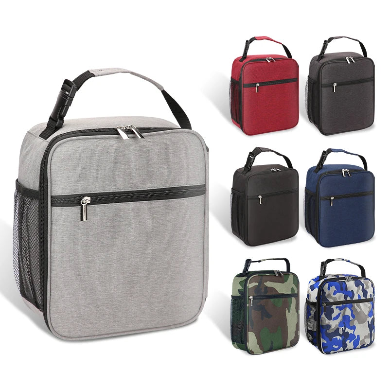 Portable Large Capacity Insulated Lunch Bag – Reusable Waterproof Oxford Cloth Cooler Bag for Men and Women