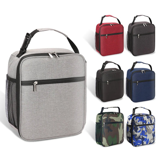 Portable Large Capacity Insulated Lunch Bag – Reusable Waterproof Oxford Cloth Cooler Bag for Men and Women