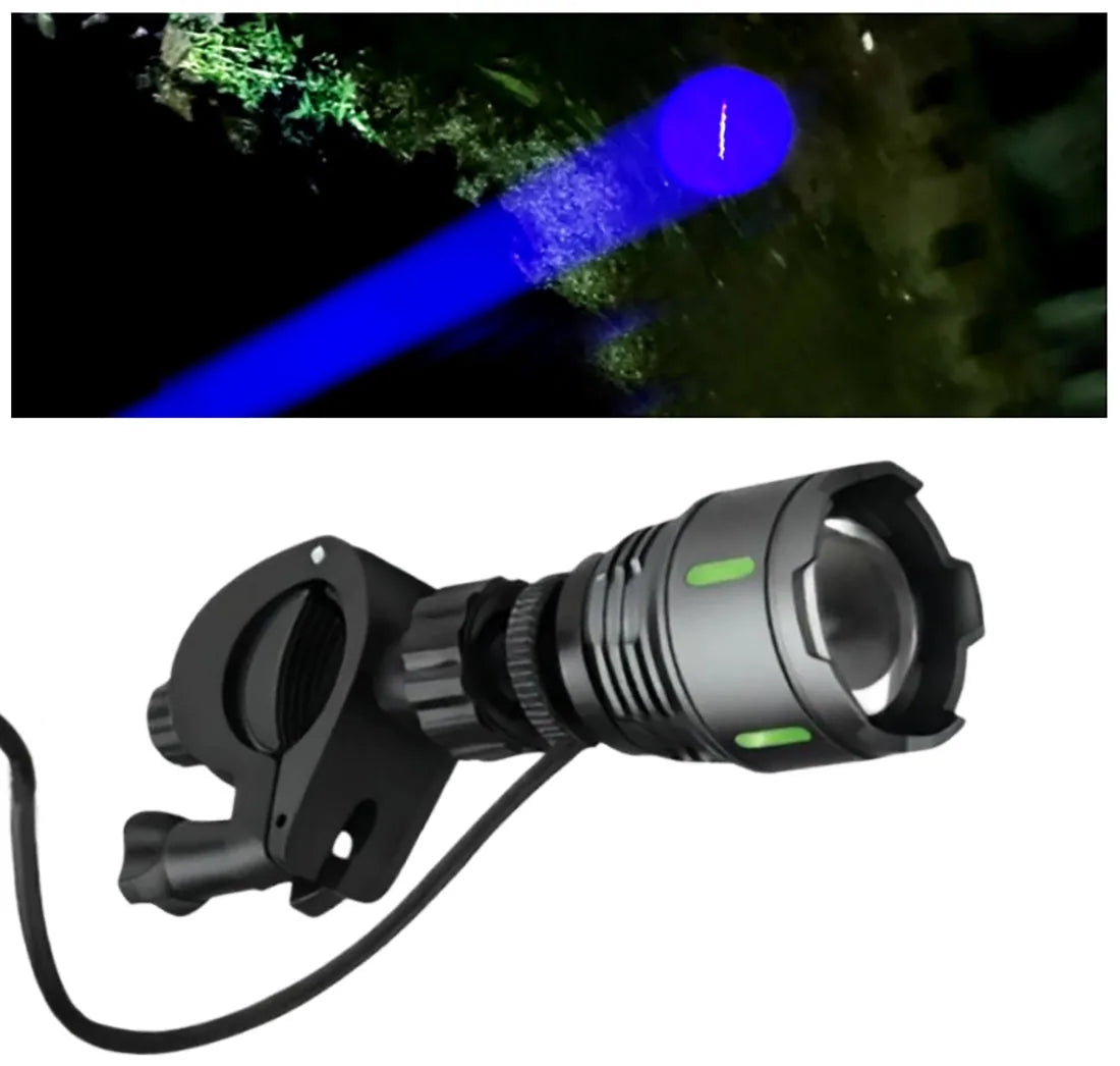 USB Illuminated Pointer Light - 1800m Long-Distance Outdoor Clip-On Flashlight in Blue, White, Yellow & Green