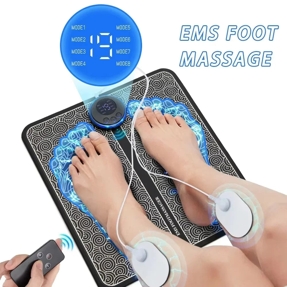 Electric Foot Massager Pad - Muscle Relaxation & Massage Trainer for Home, Fitness, Outdoor Sports & Family Use