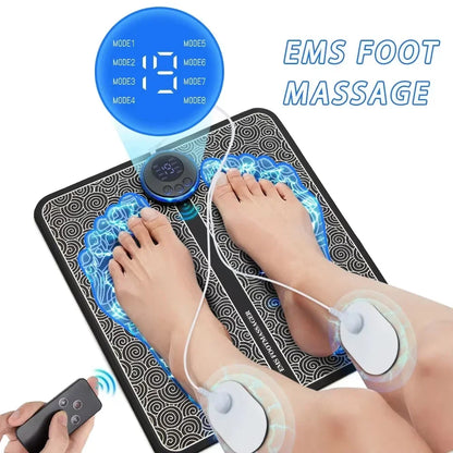 Electric Foot Massager Pad - Muscle Relaxation & Massage Trainer for Home, Fitness, Outdoor Sports & Family Use