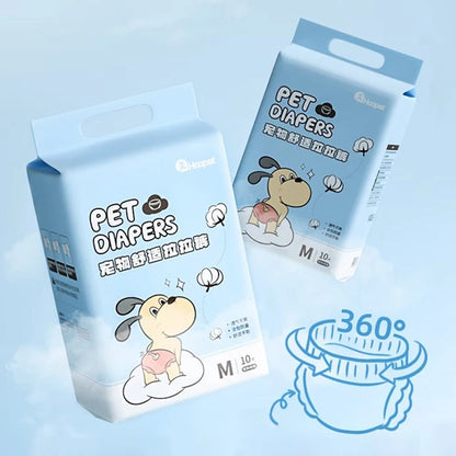 HOOPET Disposable Pet Diapers - 10-Piece Breathable Leakproof Pants for Dogs and Cats