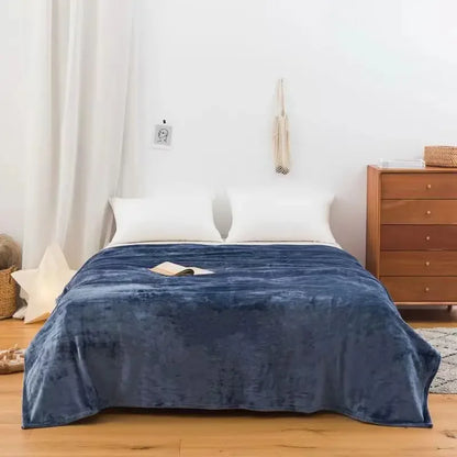 Flannel Fleece Blanket for Beds - Soft Coral Fleece Flower & Plaid Print Blanket for Summer and Fall