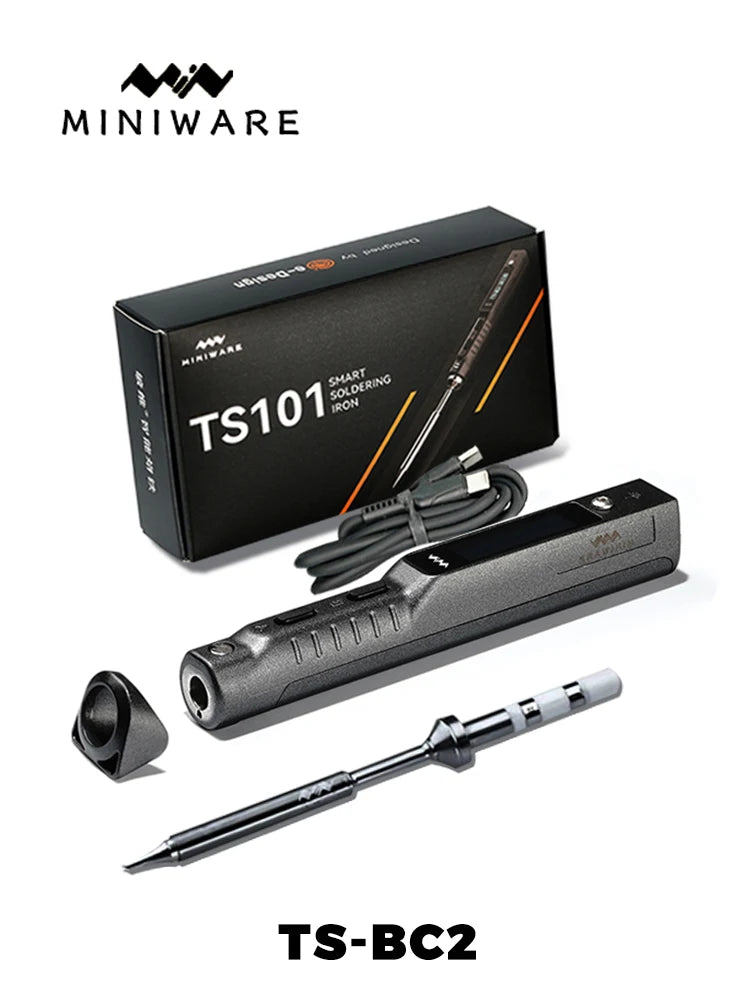 TS101 65W Mini Soldering Iron - Portable Adjustable Temperature LCD with Tip Set Upgrade