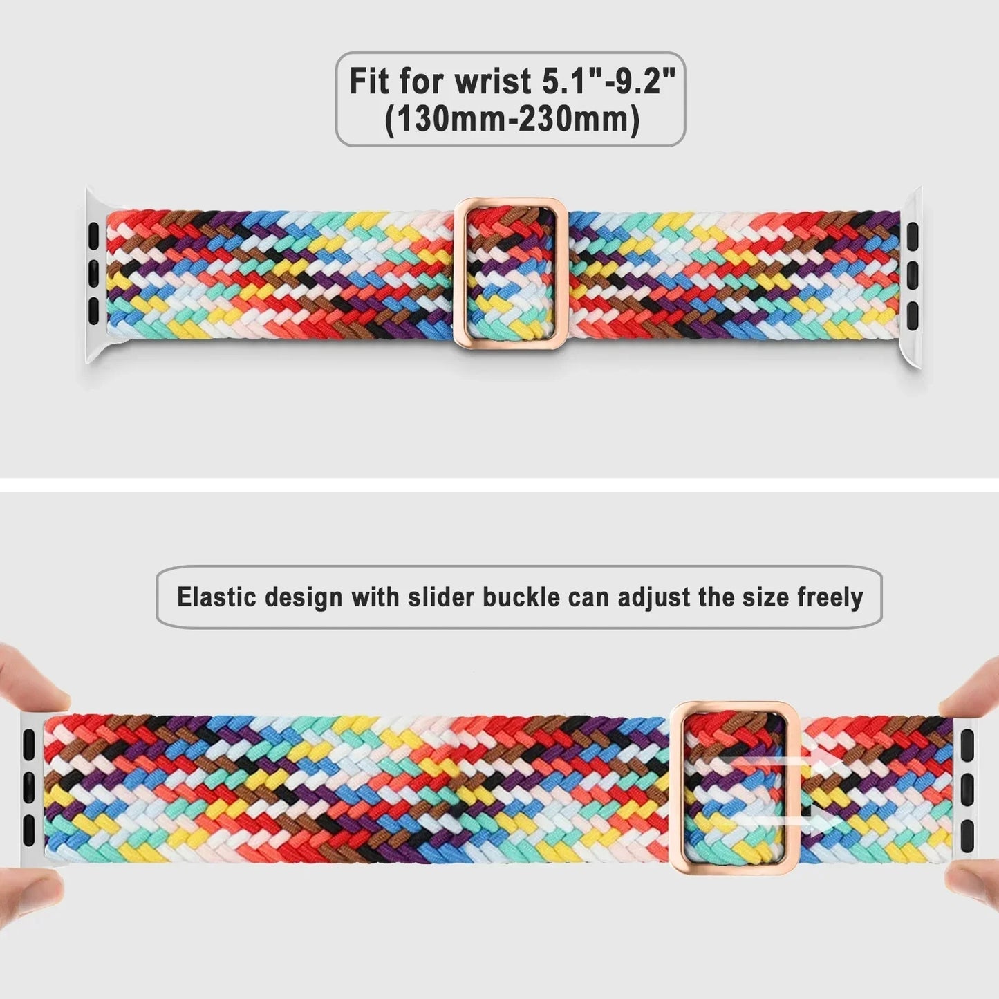 Braided Solo Loop Apple Watch Ultra Band – Elastic Nylon Sport Bracelet for iWatch SE, Series 3–9 (38mm–49mm) Strap