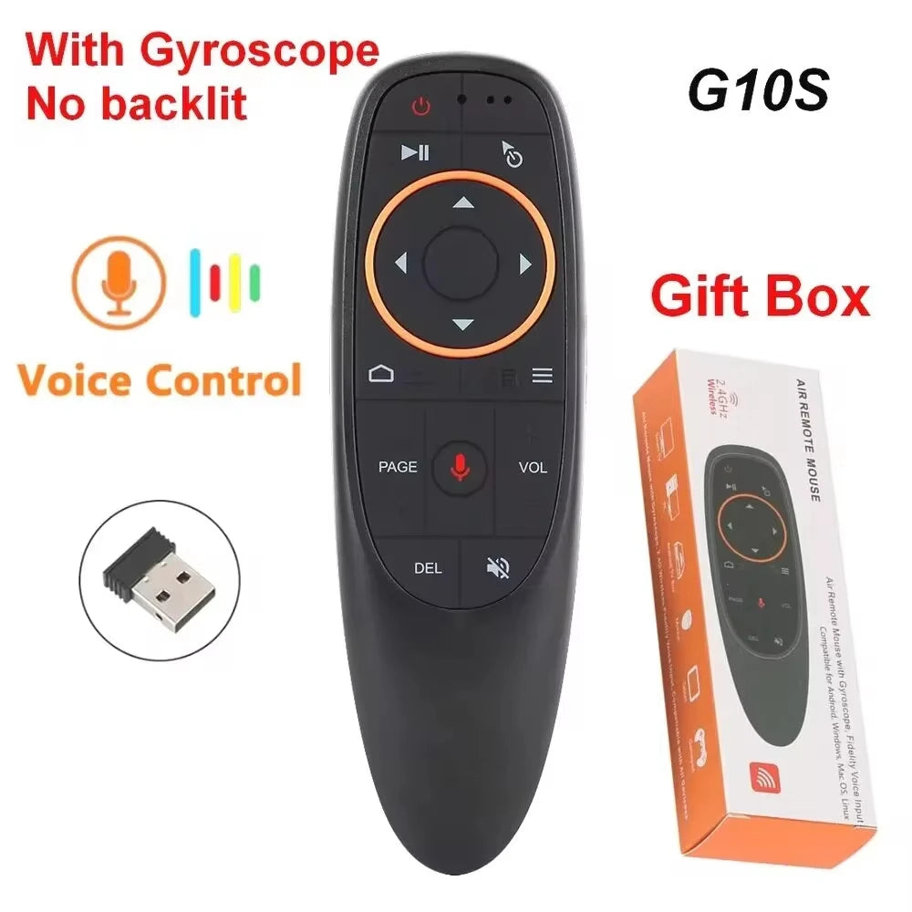 G10S Air Mouse Voice Remote Control – 2.4G Wireless Gyroscope & IR Learning for Android TV Box H96 MAX X88 PRO HK1