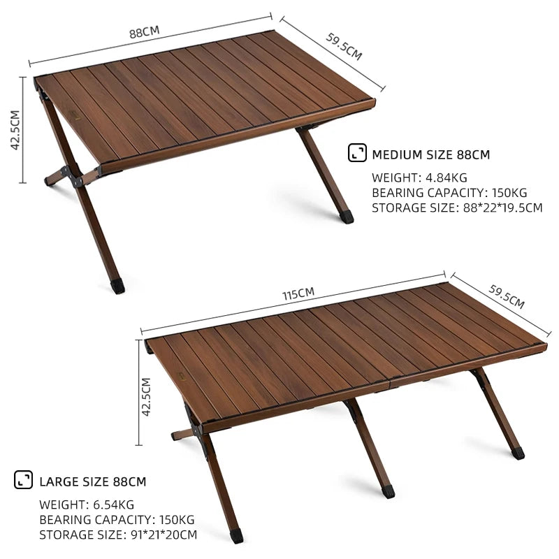 Hispeed Outdoor Camping Folding IGT Table – Multifunctional Wood Table with Gas Stove for BBQ, Picnic & Camp Grill