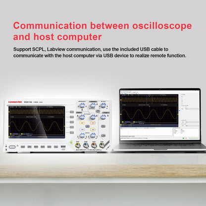 Hanmatek Digital Oscilloscope – 2/4 Channel 110MHz Bandwidth, 1GS/s Sampling Rate, 7'' TFT Display, Desktop Storage Scope