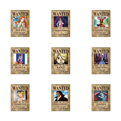 56PCS One Piece Anime Stickers – Wanted Poster Cartoon Decals for Laptop, Notebook, Phone & Wall Decoration