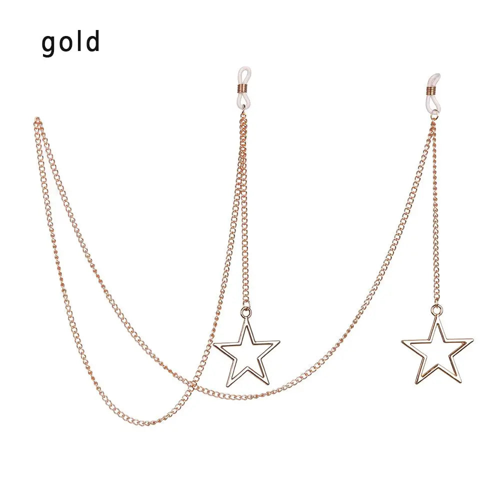 New Fashion Women's Eyeglass Chain - Hollow Star & Pearl Beaded Lanyard for Sunglasses & Reading Glasses, Neck Strap Holder