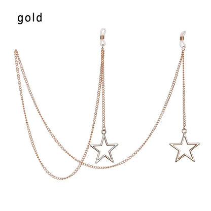 New Fashion Women's Eyeglass Chain - Hollow Star & Pearl Beaded Lanyard for Sunglasses & Reading Glasses, Neck Strap Holder