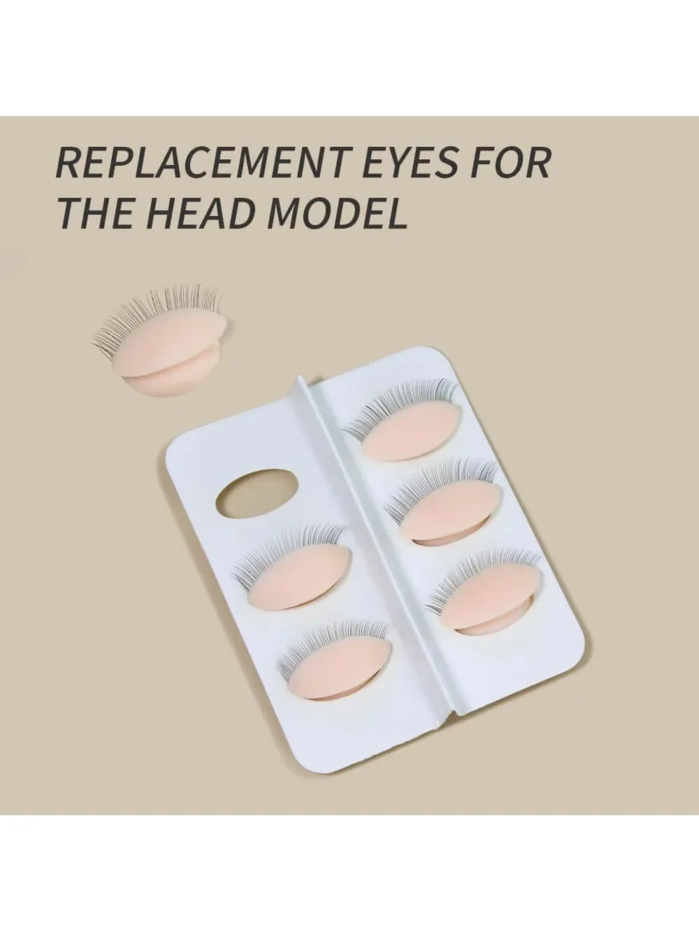 False Eyelash Extension Practice Head - Silicone Training Mannequin with Removable Eyelids for Lash & Tattoo Practice