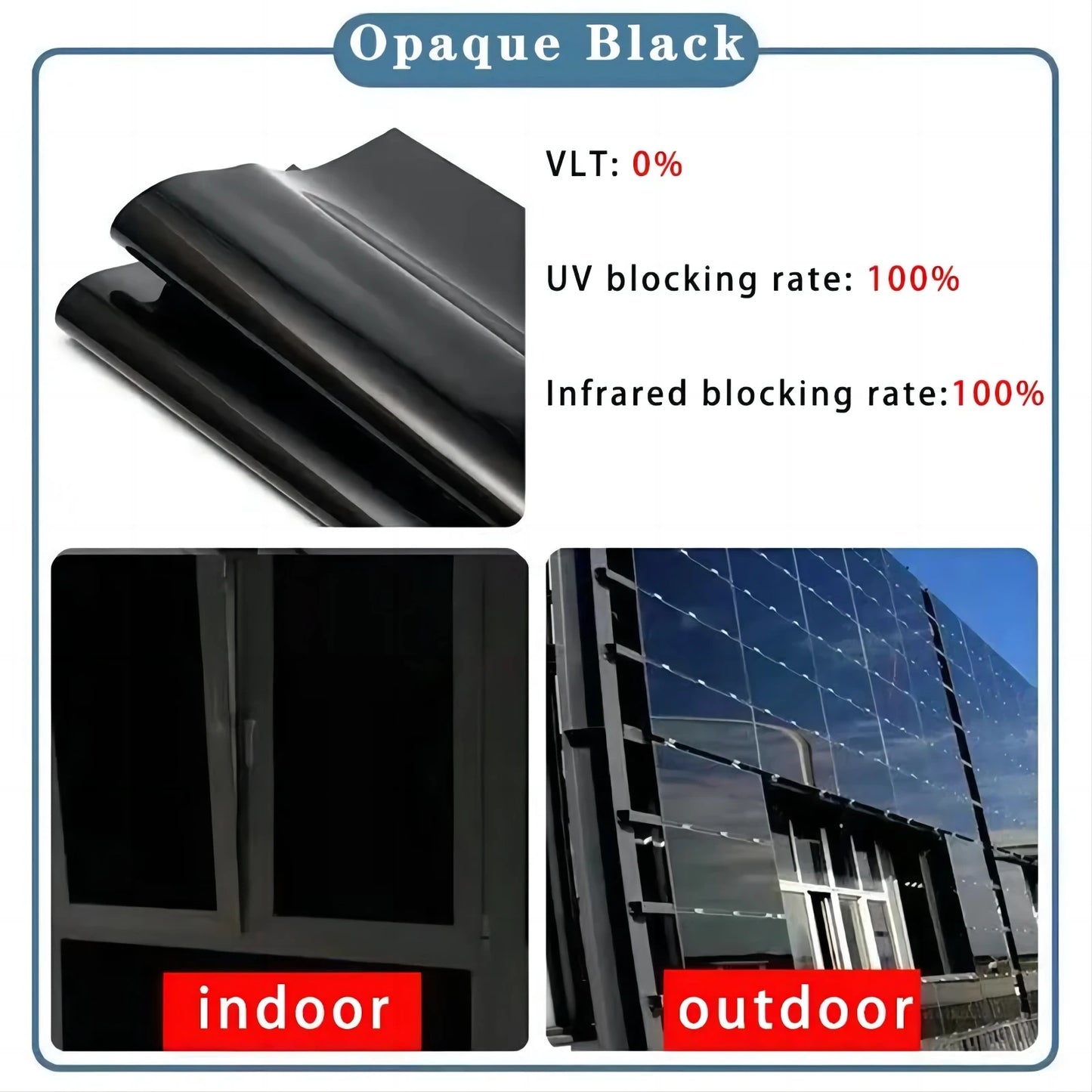 Solar Reflective Window Film - Insulation Privacy Glass Tint Sticker with 99% UV Protection for Home & Office Windows