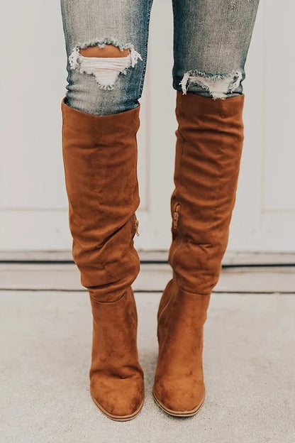 Women's Over-the-Knee High Heel Riding Boots — 2022 Side-Zipper Size 43