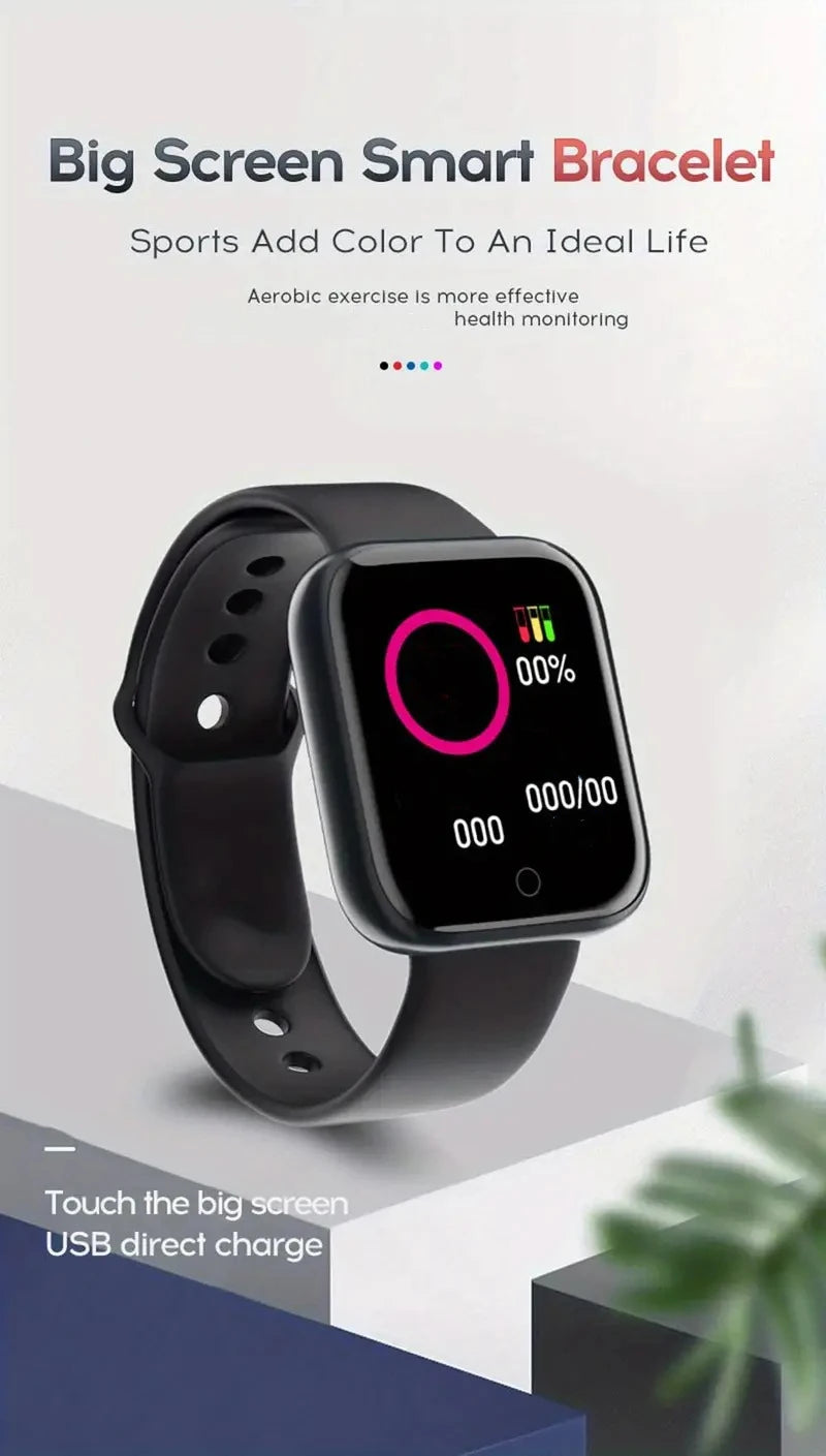 Smartwatch Fashion Sports Bracelet for Women & Men, Multi-Function USB Charging, Compatible with Xiaomi & Huawei