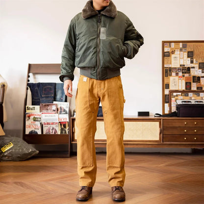 Red Tornado 14oz Duck Work Pants - Double Front Carpenter Dungaree Trousers for Men
