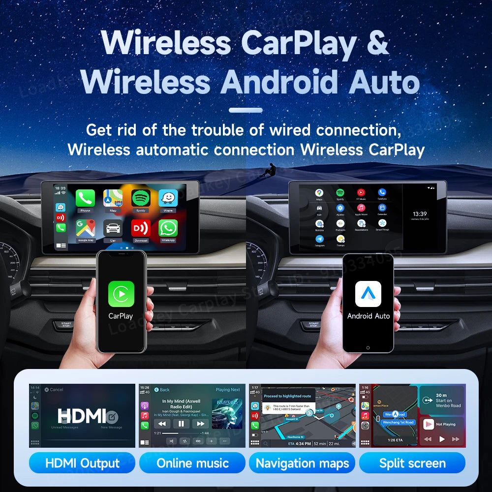 8+128GB Carlinkit TV Box — Android 13 Wireless CarPlay & Android Auto Adapter, 8-Core Qualcomm, HDMI