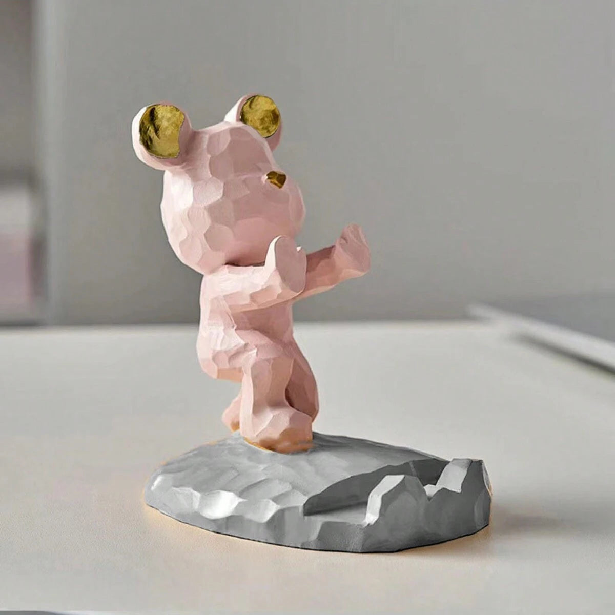 Cartoon Bear Phone Tablet Stand - Adjustable Desktop Holder for Watching Videos and Home Decor