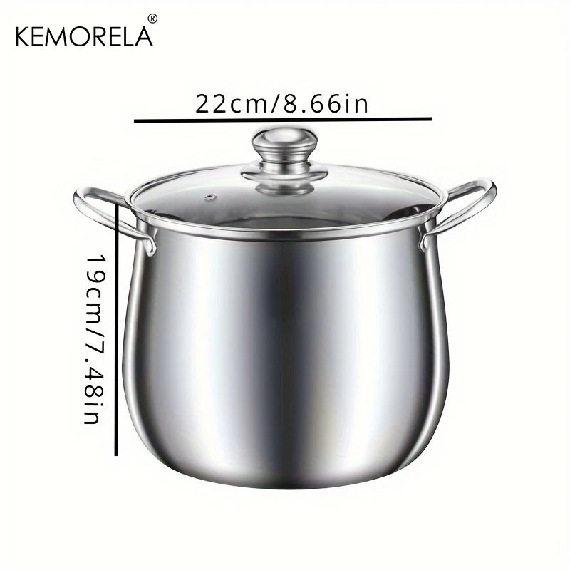 Large Stainless Steel Soup Pot – Universal Cooking Pot for Noodles, Stew & Chicken Soup