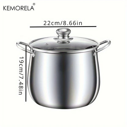 Large Stainless Steel Soup Pot – Universal Cooking Pot for Noodles, Stew & Chicken Soup