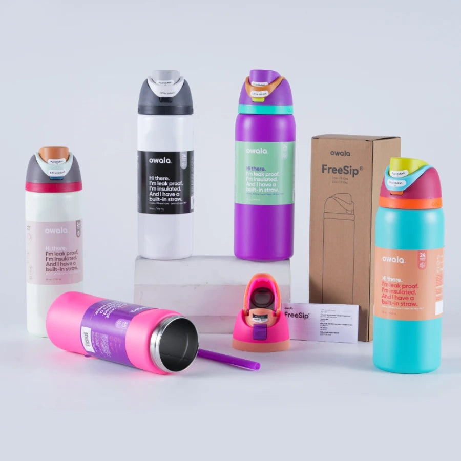 Owala Insulated Stainless Steel Water Bottle with Straw – BPA-Free Sports Bottle (24oz/32oz) for Travel