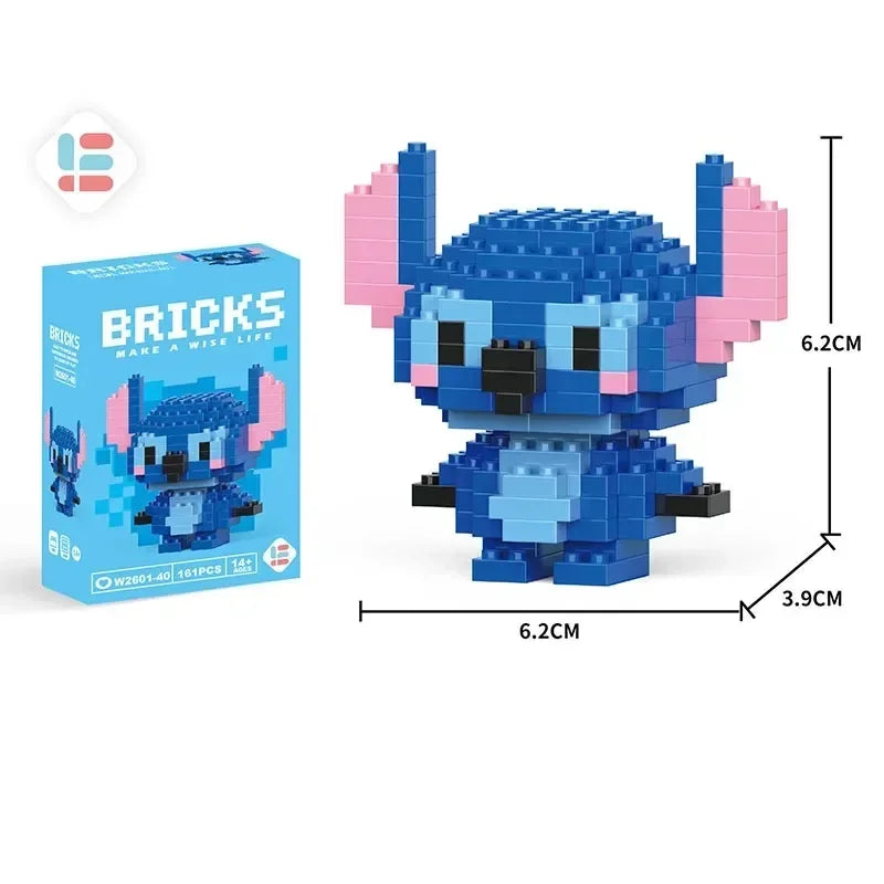 Stitch, Sanrio, and Mickey Mouse Cartoon Dolls - Micro-Particle Building Block Toys Compatible with Children's Gifts