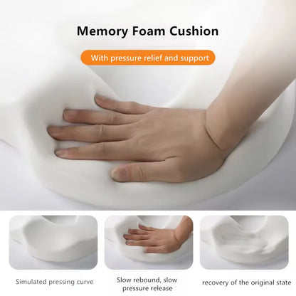 Ergonomic Memory Foam Donut Seat Cushion — Office & Home Comfort Pillow for Tailbone Pain, Hemorrhoids, Sciatica, Bed Sores