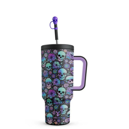 Meoky 40oz Halloween Tumbler with Straw – Insulated Stainless Steel Coffee Cup, Leak-Proof, Non-Slip, Portable Vacuum Car Mug