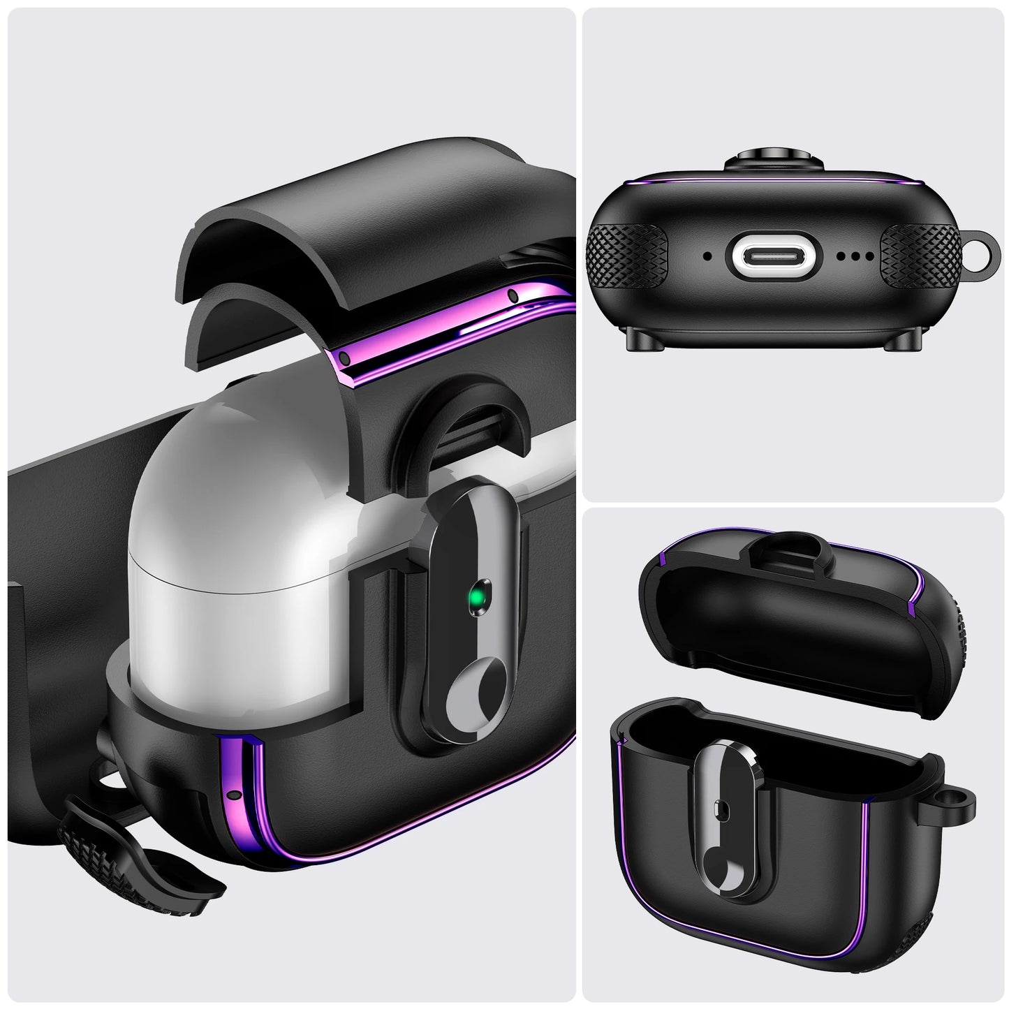 Armor Lock Earphone Case for AirPods – Shockproof TPU & PC Cover for AirPods 1, 2, 3, 4 & Pro 2, 2nd & 4th Gen