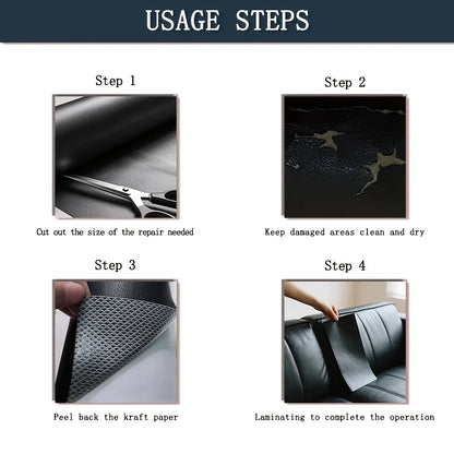 Large PU Leather Repair Patch Roll - Self-Adhesive Faux Leather Repair Tape for Sofa & Car Seats