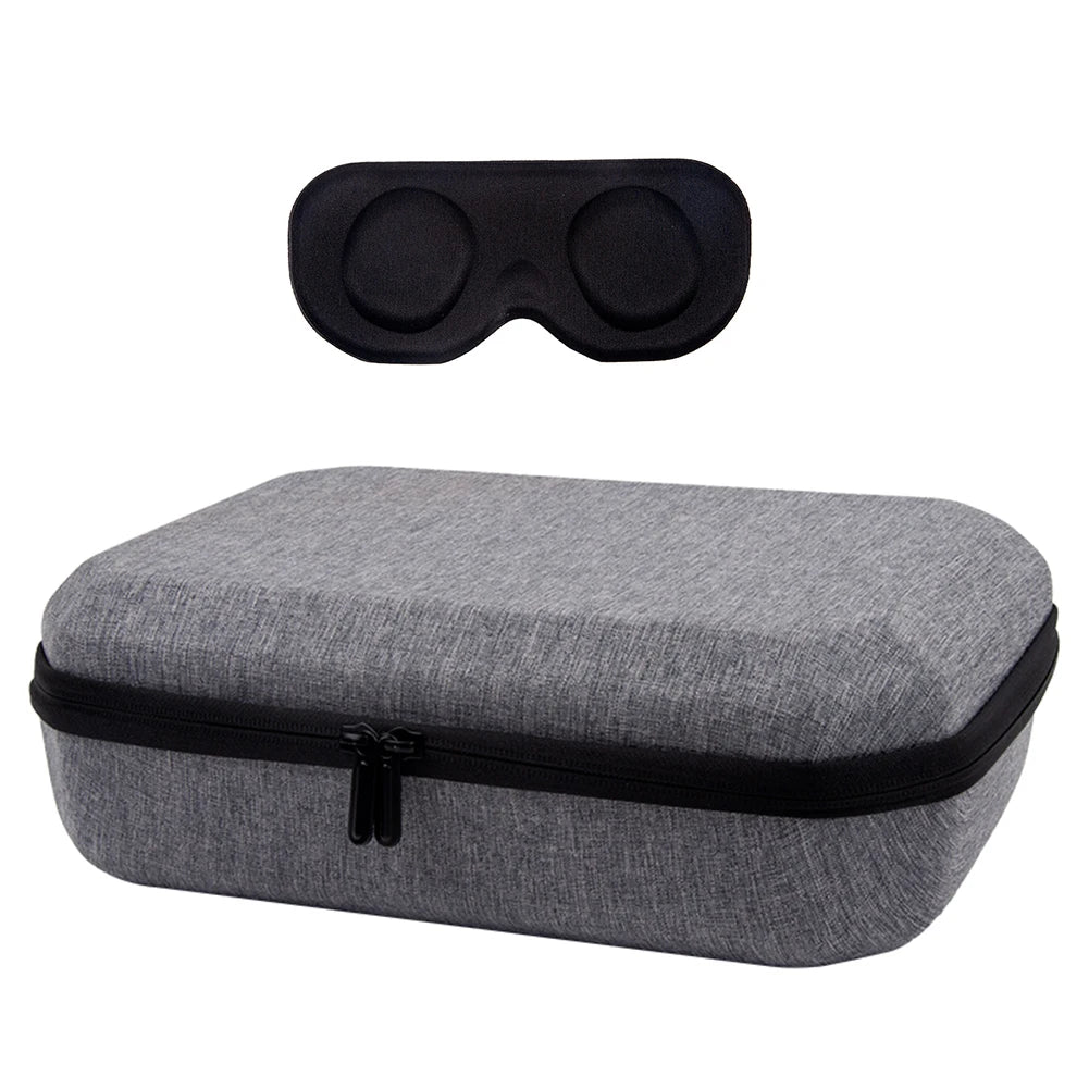 Waterproof Hard Carry Case with Lens Cover: Travel & Home Storage Bag for Meta Quest 3 VR Headset & Game Controller - Mesh Pocket