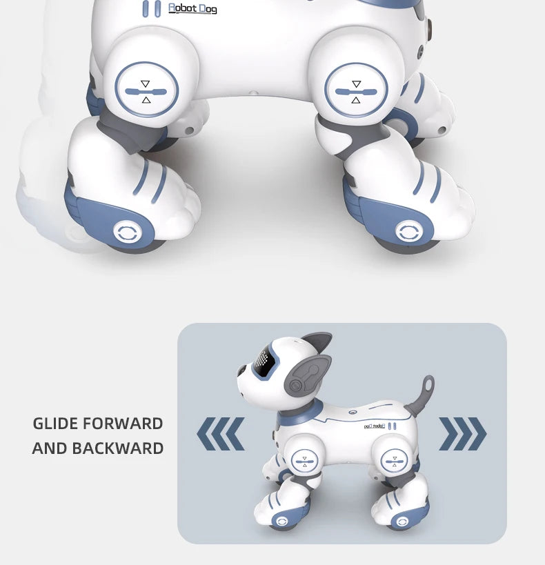 2-in-1 Intelligent Remote Control Robot Dog – Programmable Stunt & Voice Command Toy with Touch & Music for Kids