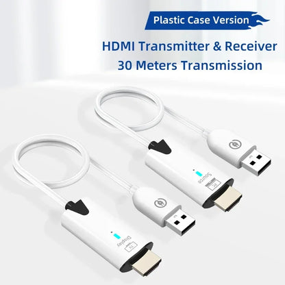 5.8G 1080P Wireless HDMI Video & Audio Transmitter Receiver – 30M Extender Display Adapter for TV Box, Monitor, Projector & PC