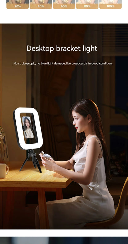 New Handheld Ring LED Light – Rechargeable Portable Fill Light for Mobile Phone, Live Broadcast, Photography, and Selfies