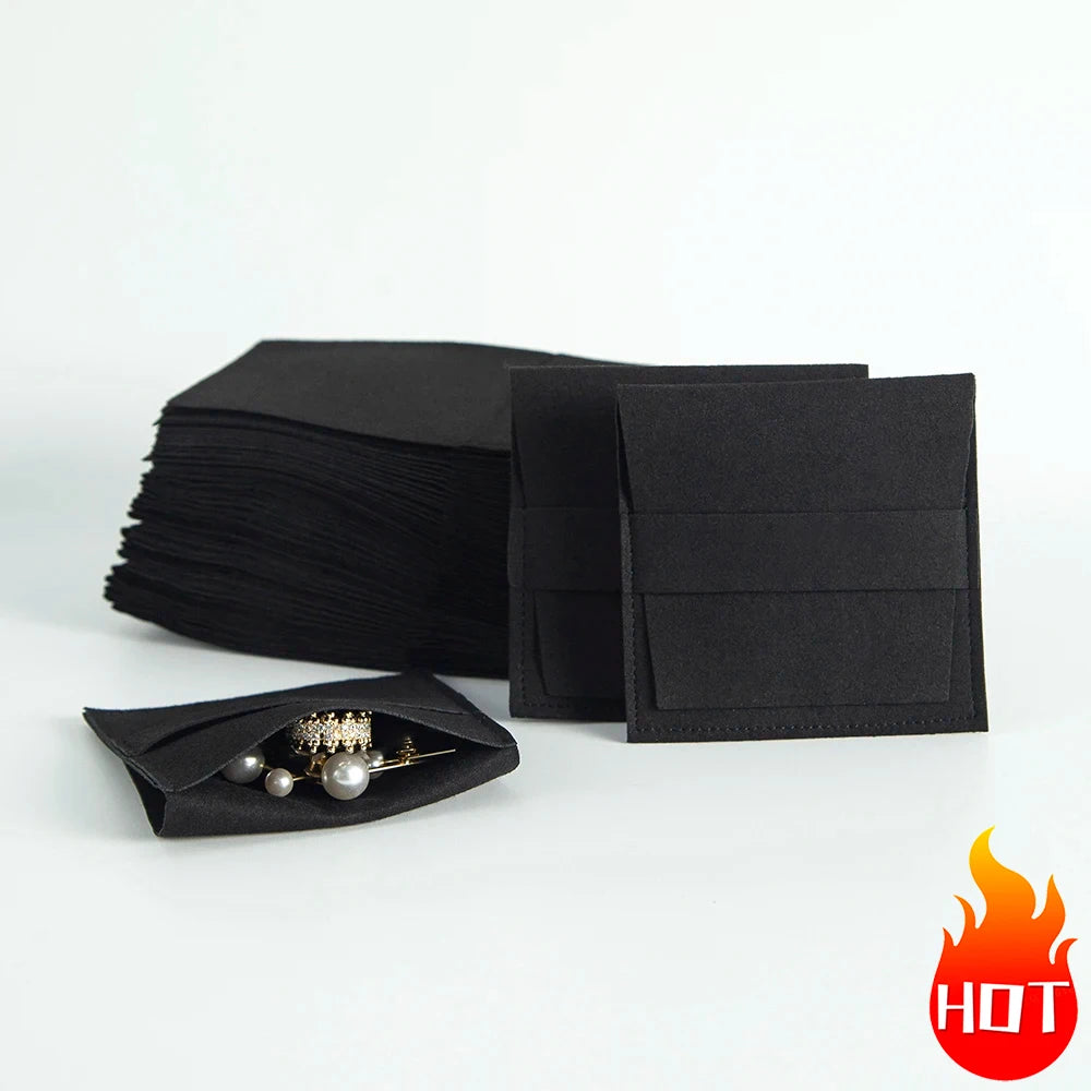 Microfiber Velvet Jewelry Pouch – 1/10/50pcs Gift Bags for Earrings, Necklaces & Wedding Packaging