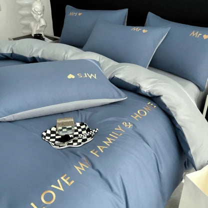 Nordic Luxury Egyptian Cotton Bedding Set - King, Queen, Double, Twin Size with Sheet, Duvet Cover & Pillowcases