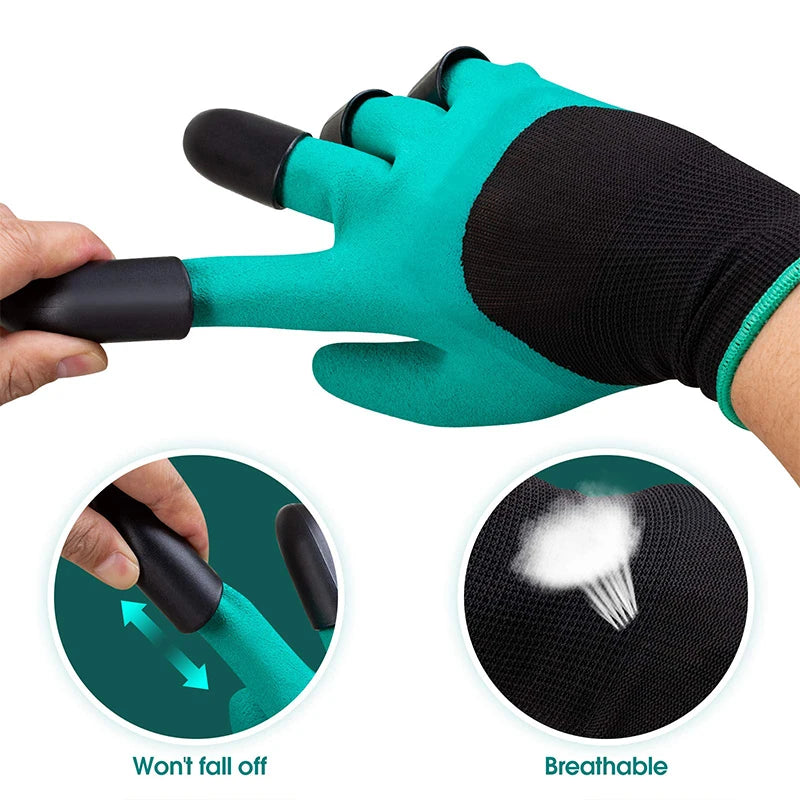 Breathable Waterproof Gardening Gloves with Claws - Earth-Digging, Planting, Sting-Resistant Protective Latex Gloves for Gardeners