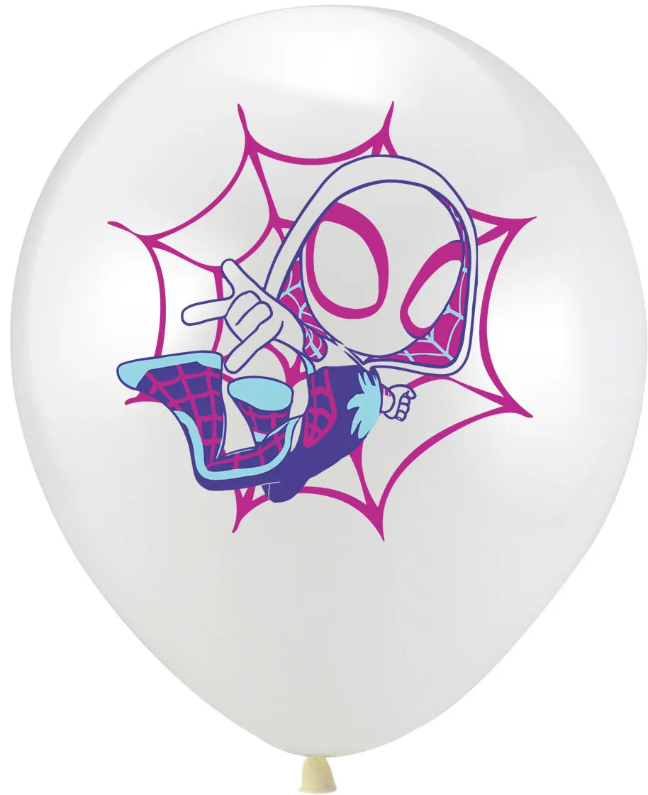 Disney 12" Spiderman Latex Balloons – Across the Spider-Verse Party Supplies for Kids Birthday Decorations