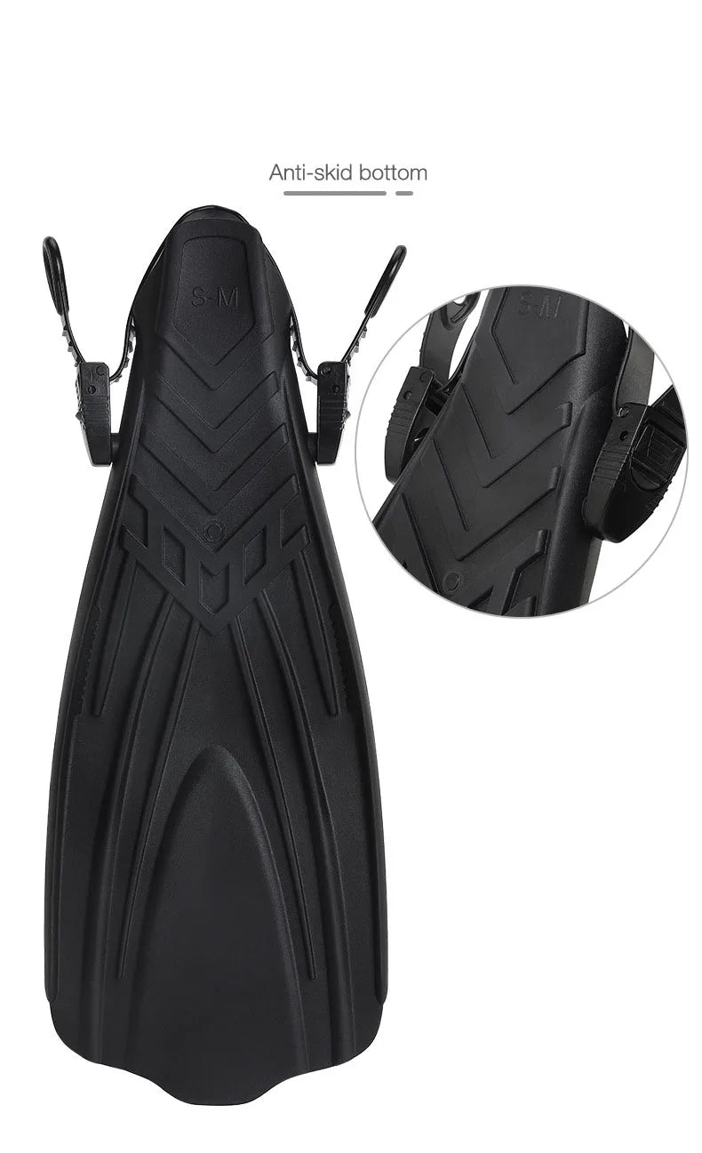 Oulylan Adjustable Short Swim Fins – Portable Snorkel Flippers for Adults, Beginner Diving & Water Sports Gear for Men
