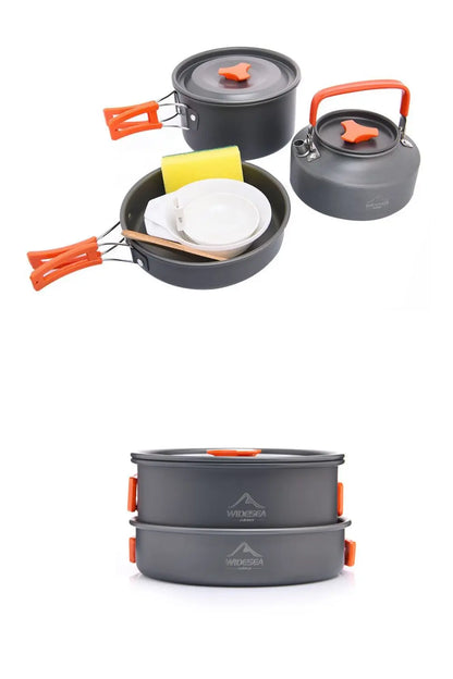 Widesea Camping Cookware Set – Lightweight Outdoor Pots & Tableware for Hiking, Picnic & Travel