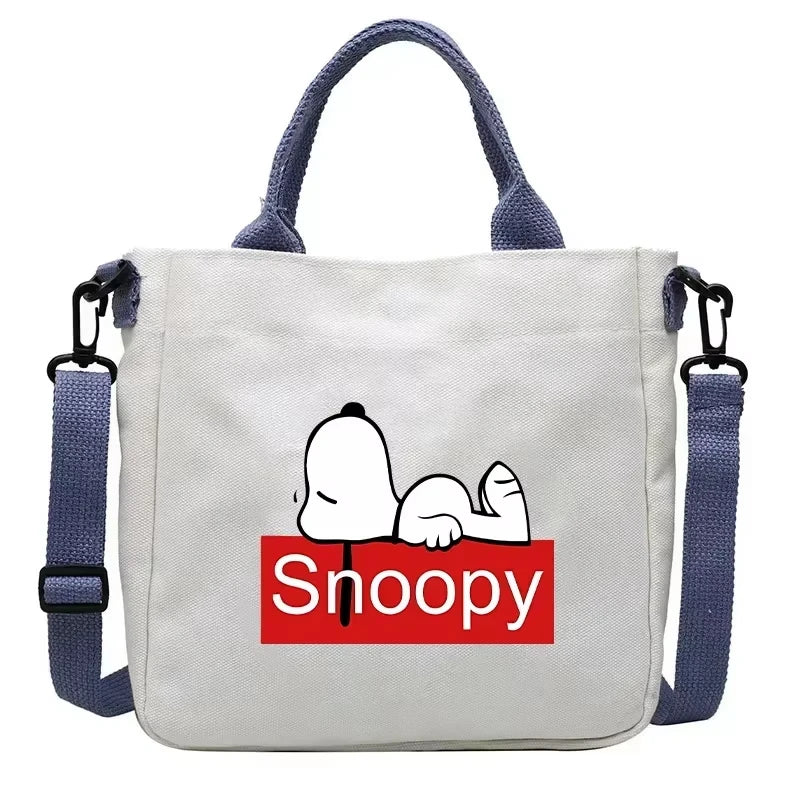 Snoopy Cartoon Canvas Tote Bag – Large Capacity Shoulder Crossbody Bag for Girls, Students & Gift