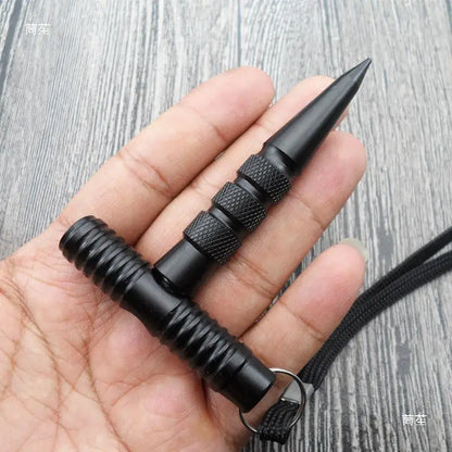 Portable Combination Key Stick – Aviation Aluminum Cool Outdoor Pen-Shaped Broken Window Tool with Pointed Cuban Rattan