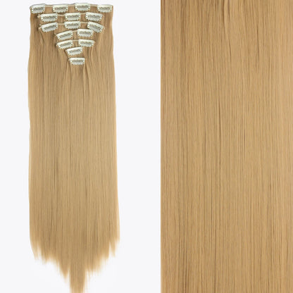 Women’s 7Pcs Hair Extensions with 16 Clips – Natural Black Straight Ombre Hairpiece