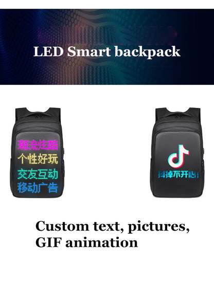LED Display Laptop Backpack — 15.6” Smart Business & School Travel Bag for Men & Women