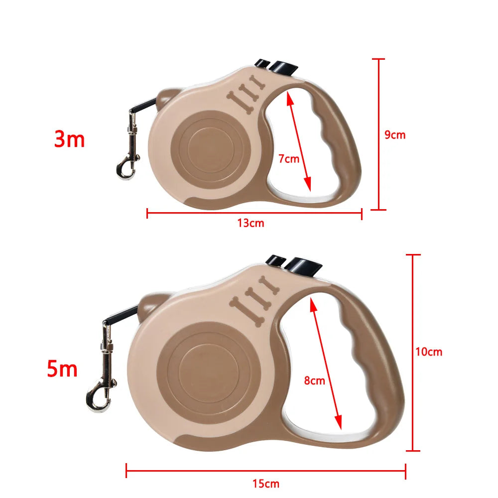 Retractable Dog Leash - 3M/5M Adjustable Walking & Hiking Traction Rope for Small and Large Dogs