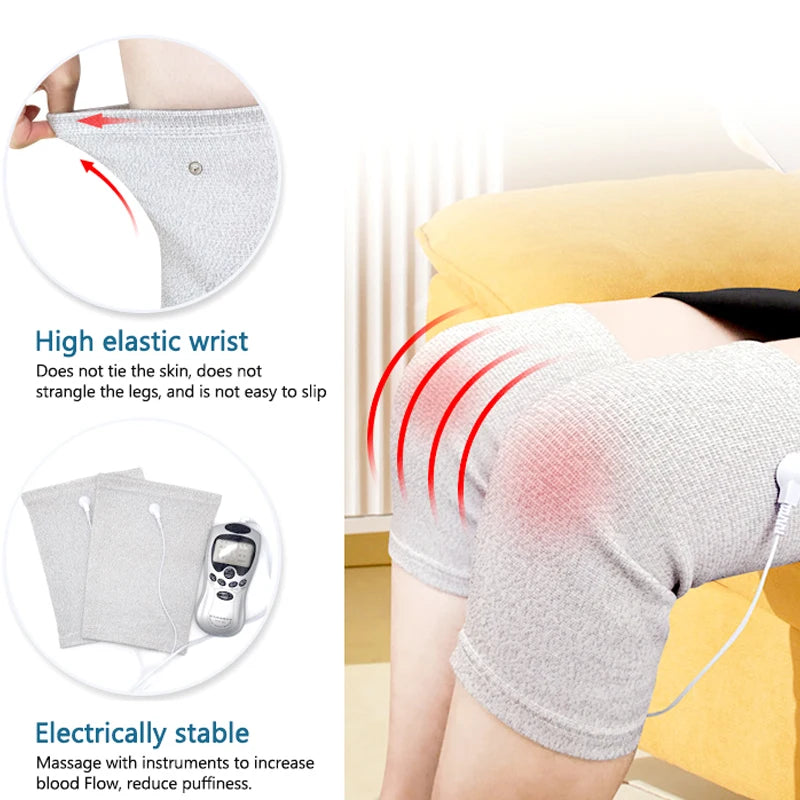 Conductive Silver Fiber Electrode Gloves & Socks – Muscle Stimulator TENS Bracer for Hand & Foot Massage