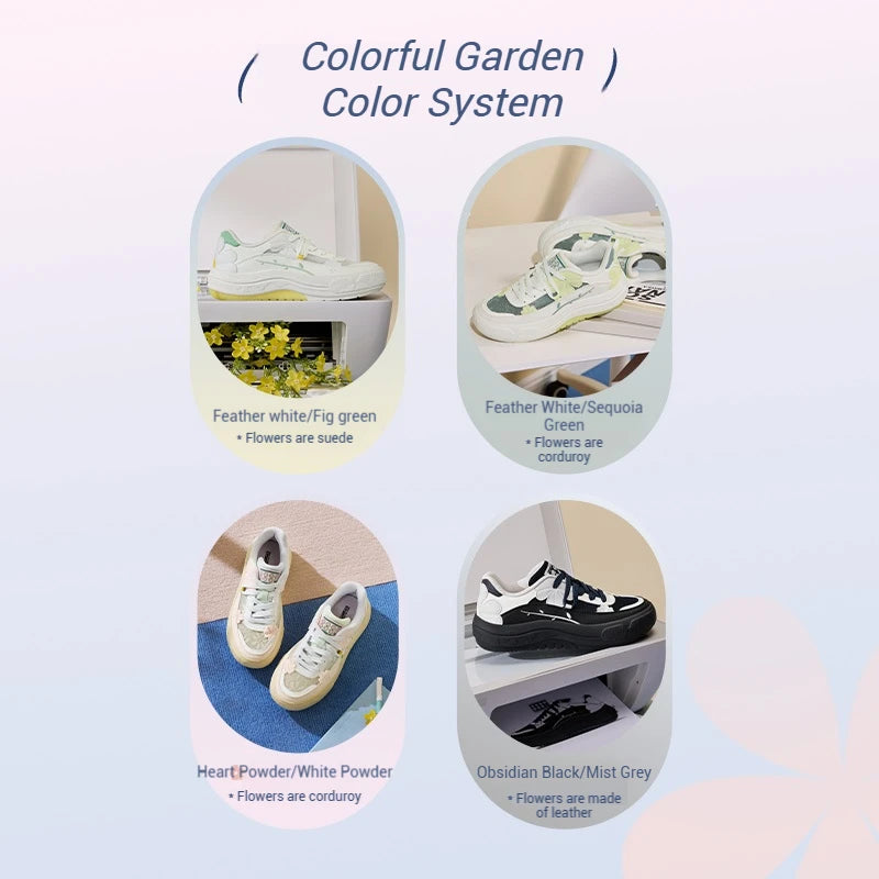 361° Women's Board Sneakers - Breathable Thick-Soled Anti-Slip Casual Shoes 682526608
